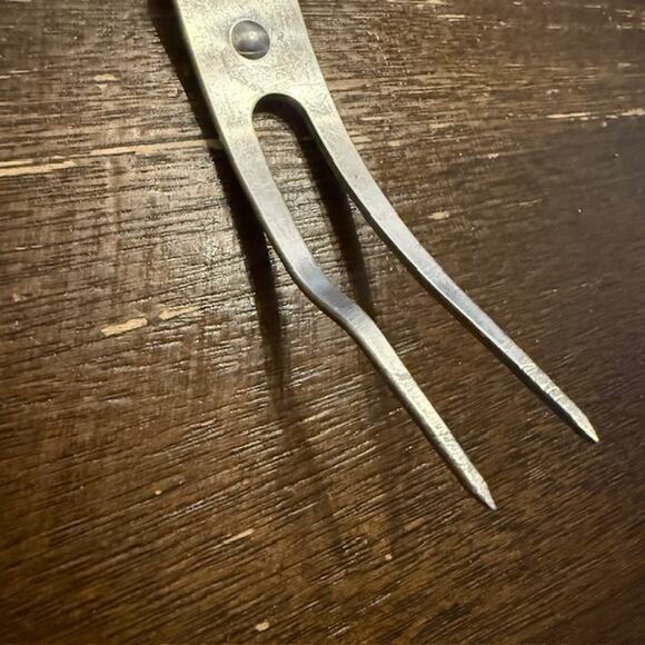 Vintage Ecko Forge Stainless Steel 2 Prong Meat Fork Wood Handle - Made in USA - Picture 4 of 4